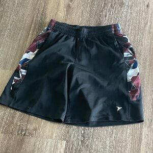 Men's Black and Multicolor Athletic Shorts